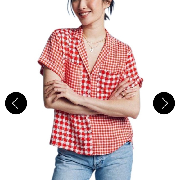 NWT - ANTHROPOLOGIE Maeve Bon Voyage Buttondown - Picture 3 of 7